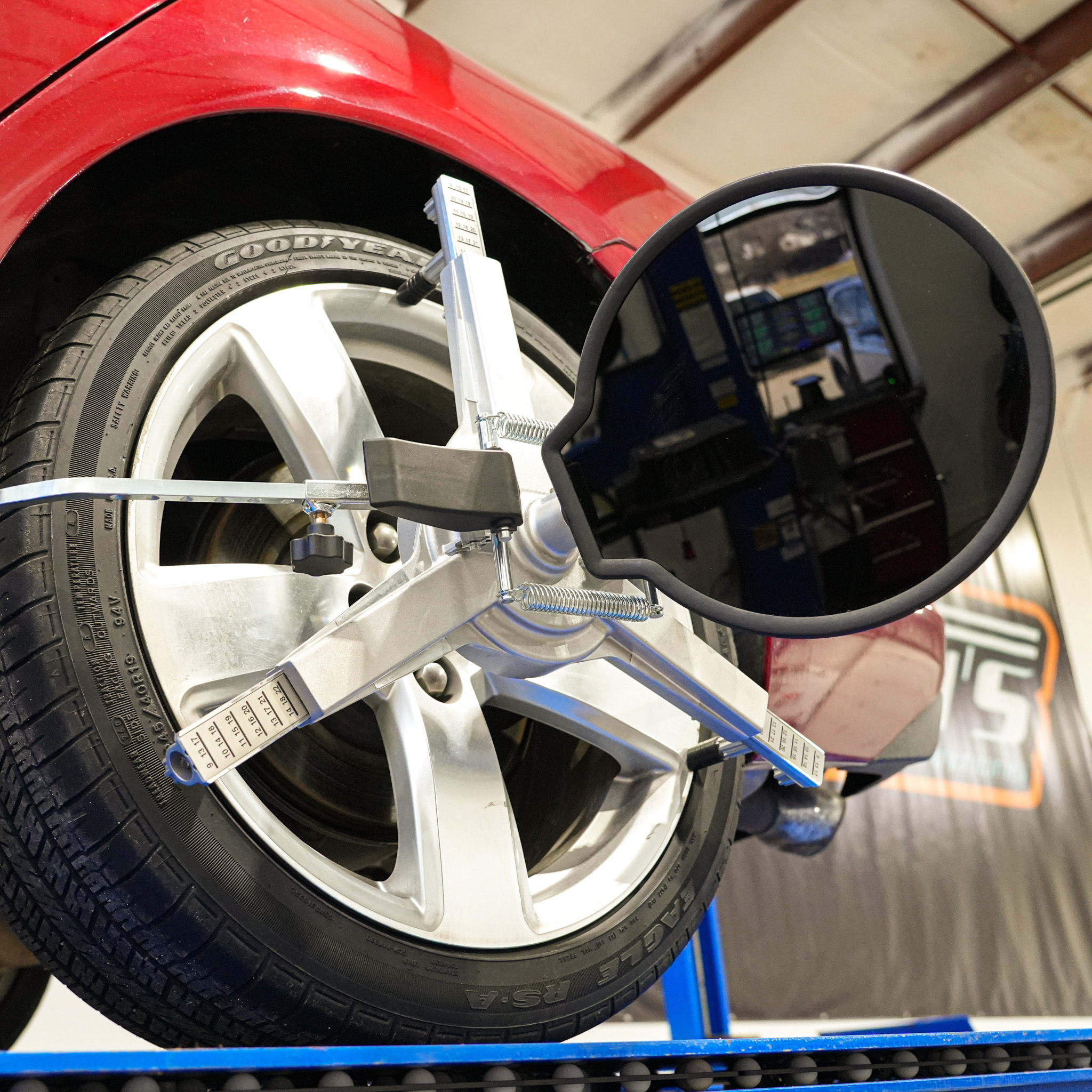 Truman's ADAS Tires Calibrated with Screen in reflection